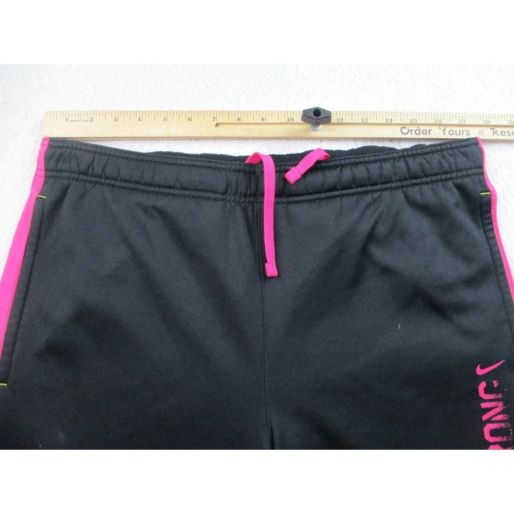Nike Sweat Pants Womens M Livestrong Black Pink Therma-Fit Fleece Running Active